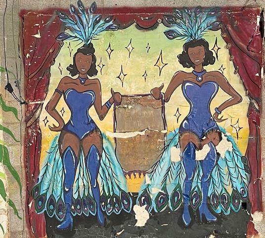 Black showgirls mural Las Vegas