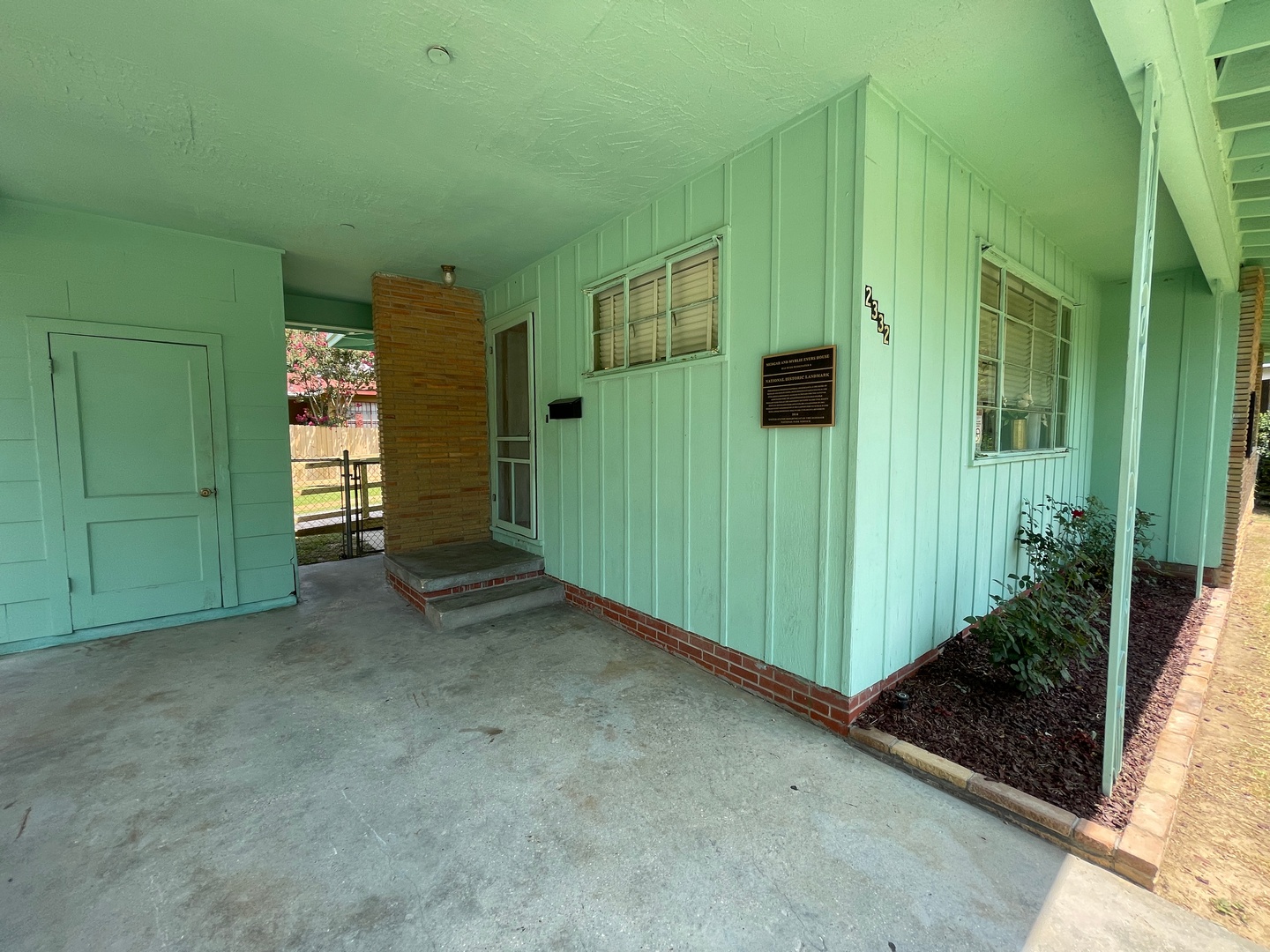 Medgar Evers home carport